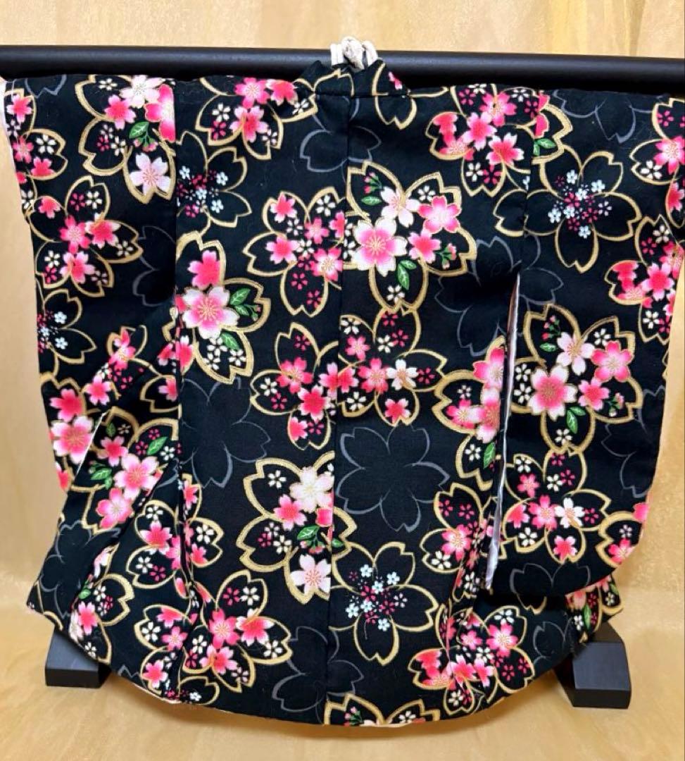 黒和柄ミニ和装（ミニ着物）