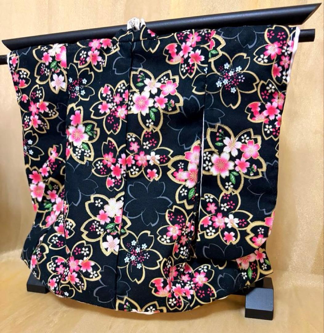 黒和柄ミニ和装（ミニ着物）