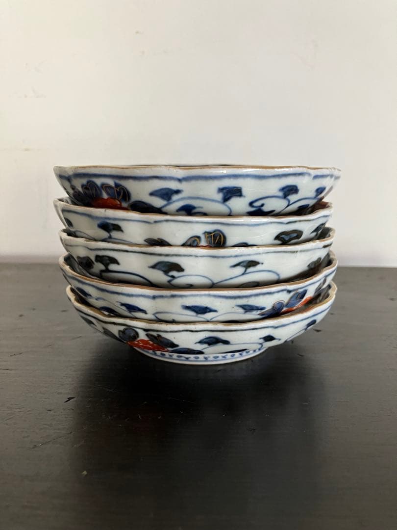 江戸後期古伊万里小皿　五枚組