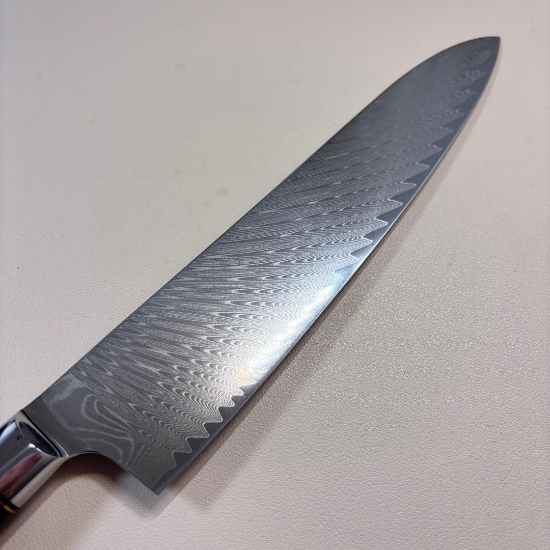 【新品】 240mm ダマスカスシェフナイフ ダマスカス牛刀　切れ味抜群~