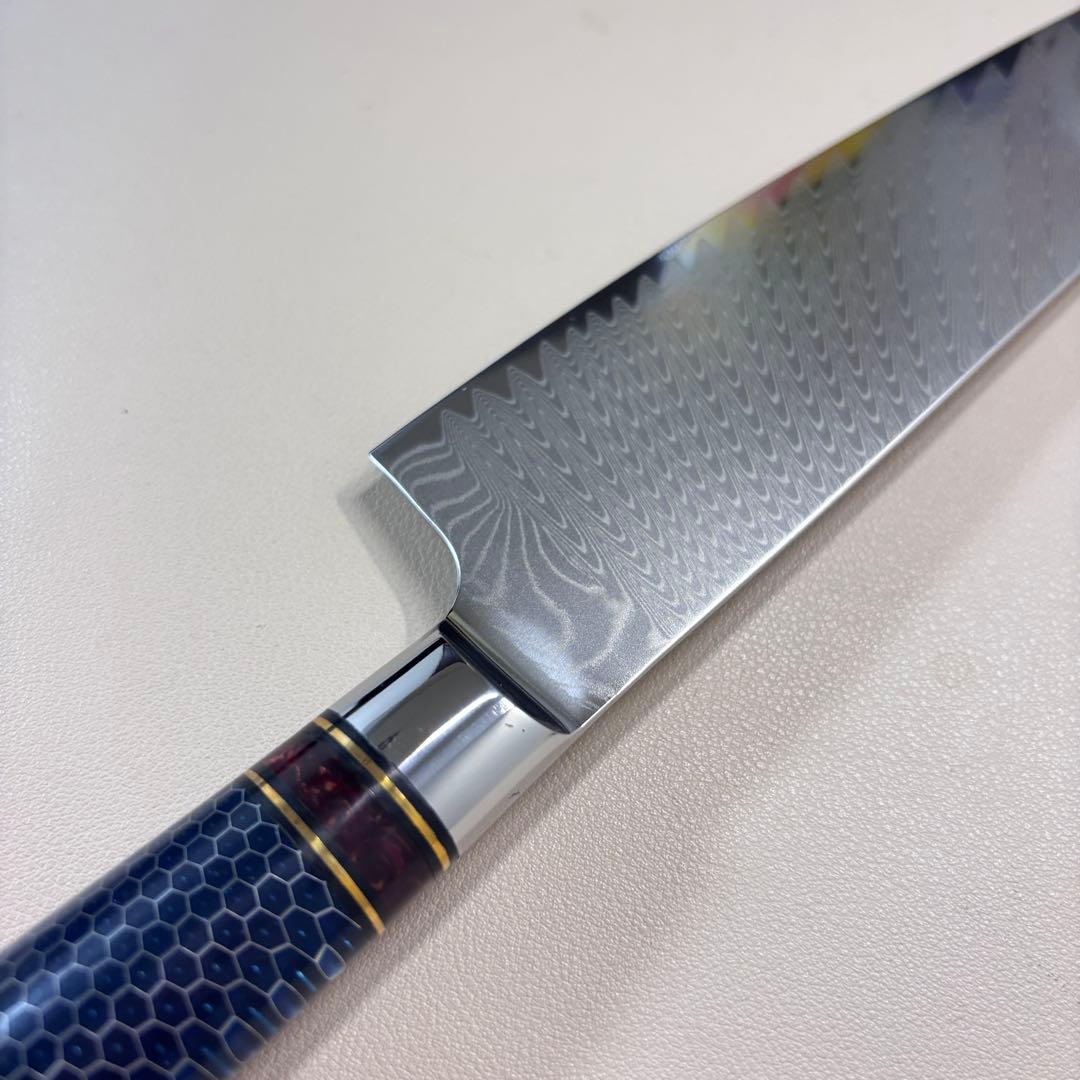 【新品】 240mm ダマスカスシェフナイフ ダマスカス牛刀　切れ味抜群~
