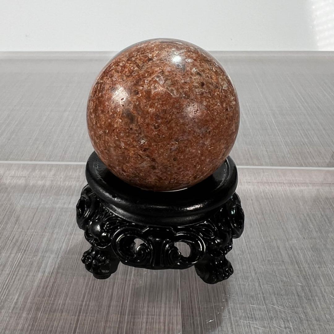 激レア　パイライト&オレンジガーデンクォーツ共生　スフィア　3