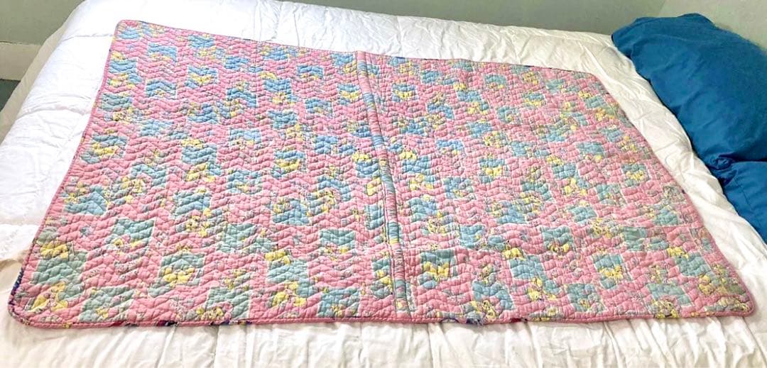 USAヴィンテージ キルティング タペストリー パッチワーク ヒヨコ親子柄