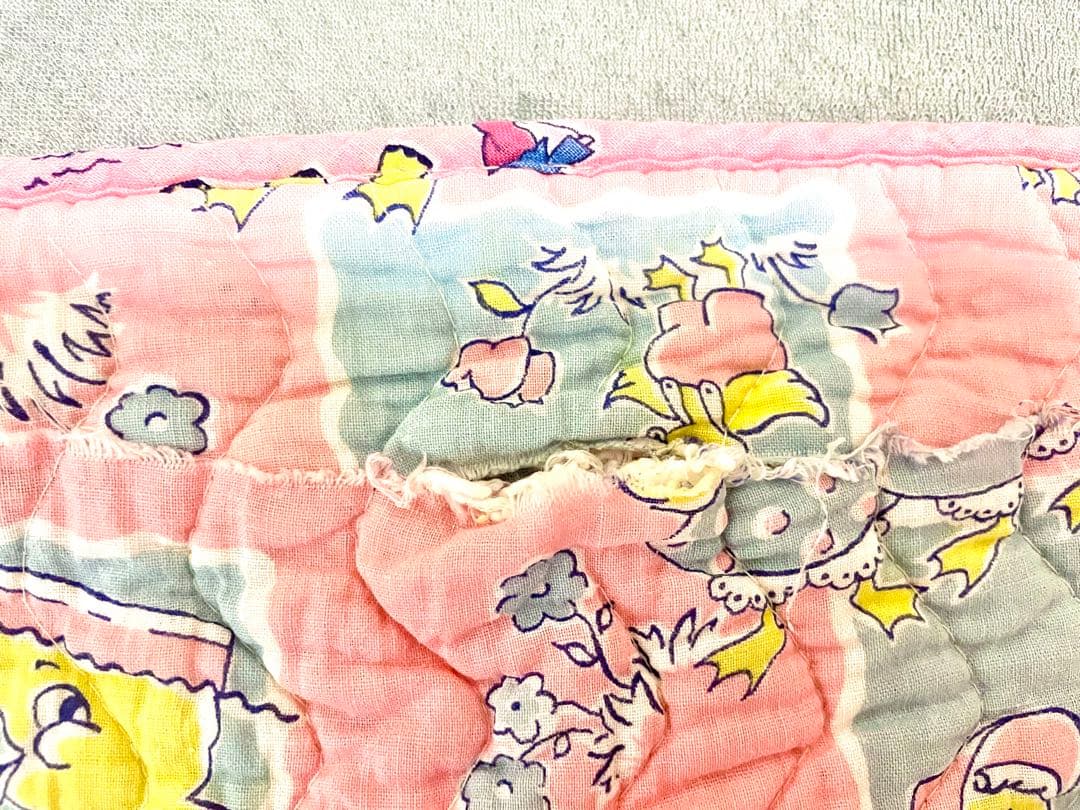 USAヴィンテージ キルティング タペストリー パッチワーク ヒヨコ親子柄