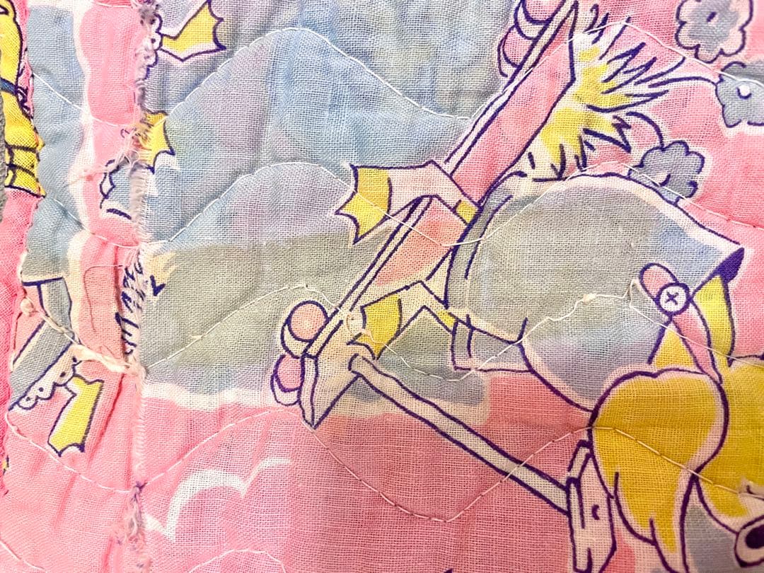 USAヴィンテージ キルティング タペストリー パッチワーク ヒヨコ親子柄