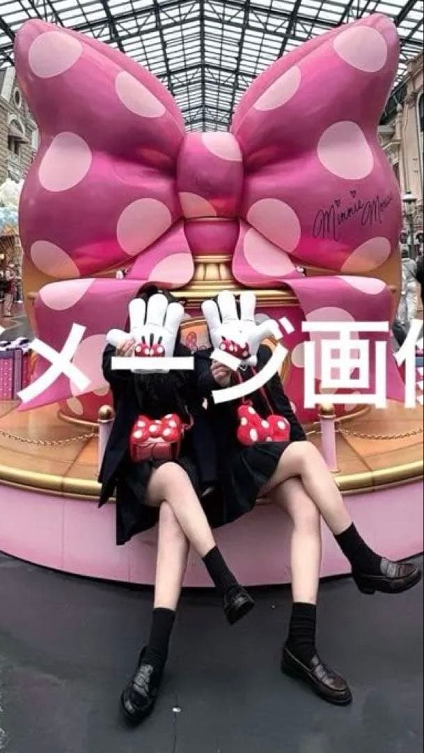 ミニーちゃん4点セット　ヘアクリップ　ポーチ　手袋(右)
