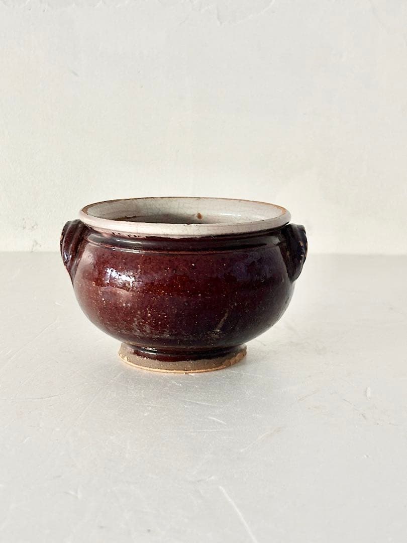 【フランスアンティーク】　CulNoir　ボウル　陶器　キュノワール　小　持ち手