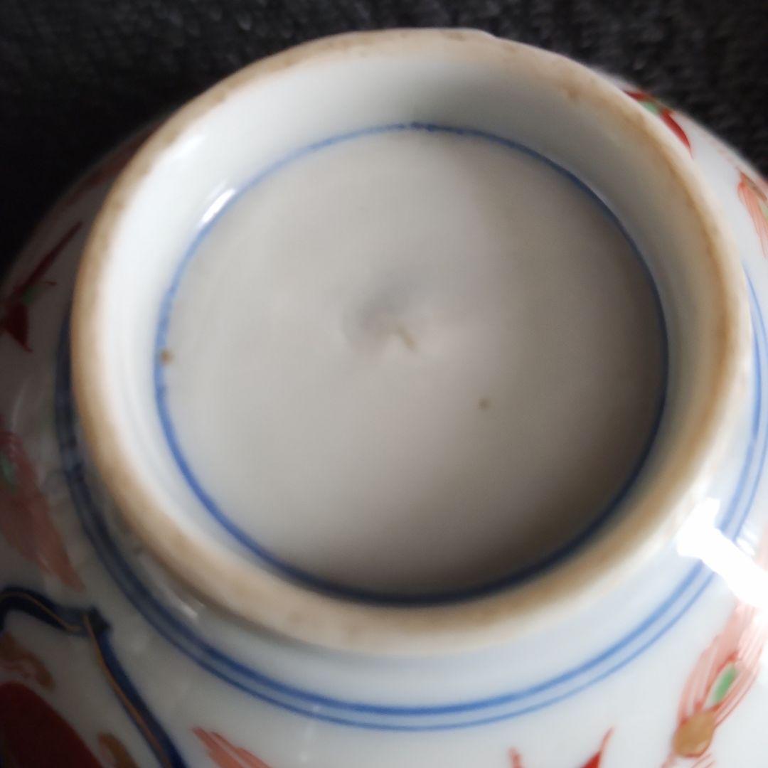 -19//t3　蓋茶碗　茶碗　金蘭手　錦手　瓔珞文　レトロ