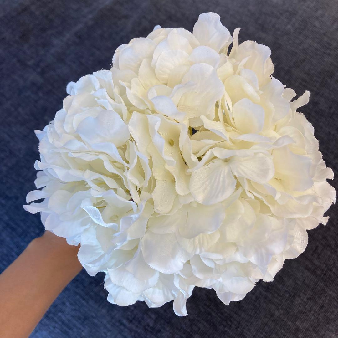 紫陽花　白　造花　花材　10束セット