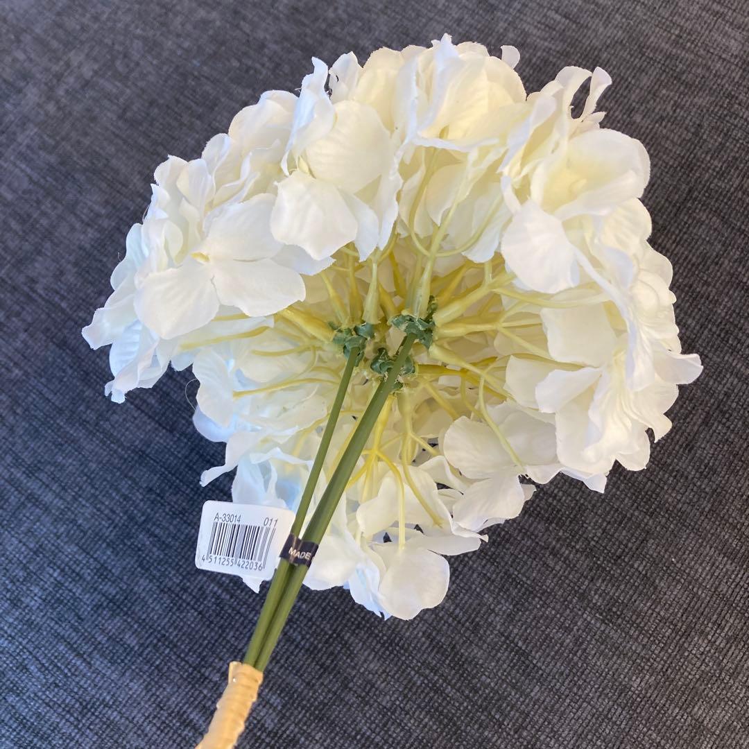 紫陽花　白　造花　花材　10束セット