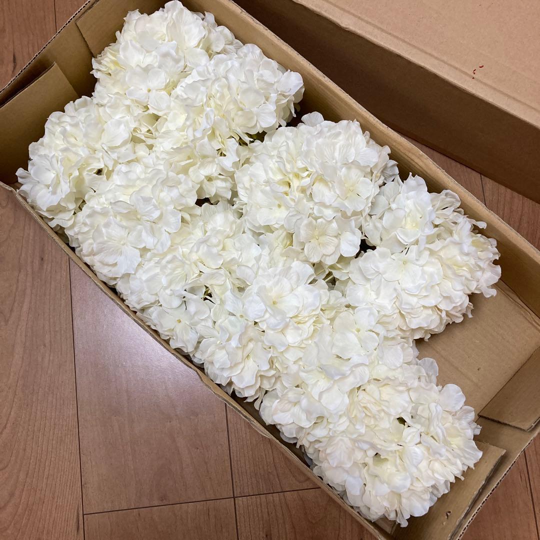 紫陽花　白　造花　花材　10束セット