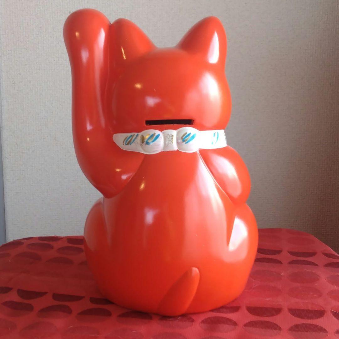 1/4迄年越し値引✨◉病気除け招き猫 御守りに》赤色猫左手8号手長・現品限り