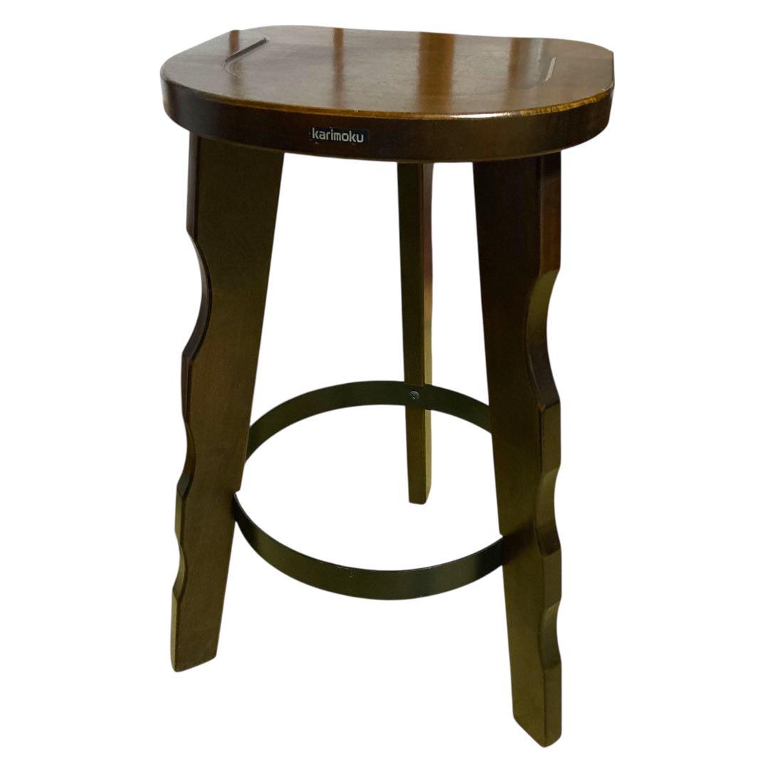 ①【ヴィンテージ】カリモク ルスティック ハイチェア バースツール スツール