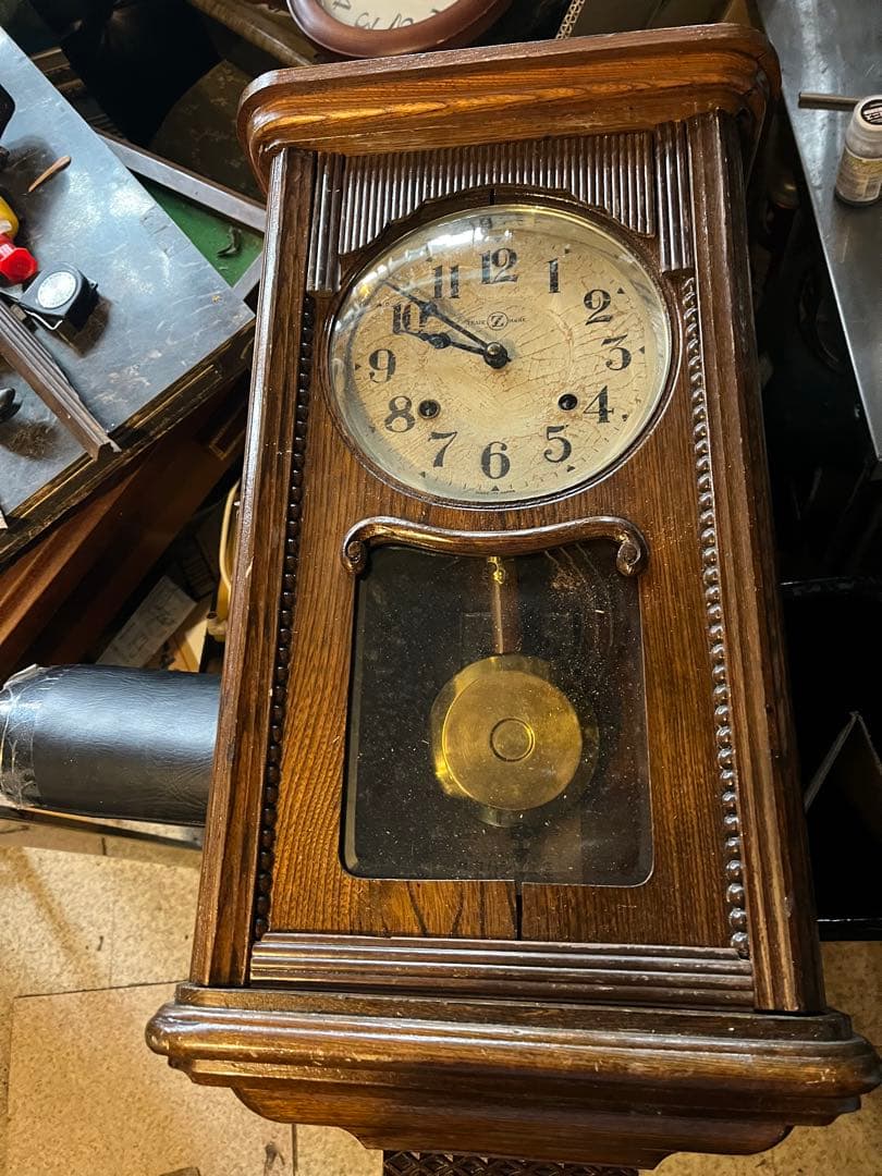 エムズイ時計、横浜エムズイ振り子時計、昭和31年柱時計、ゼンマイ振り子時計