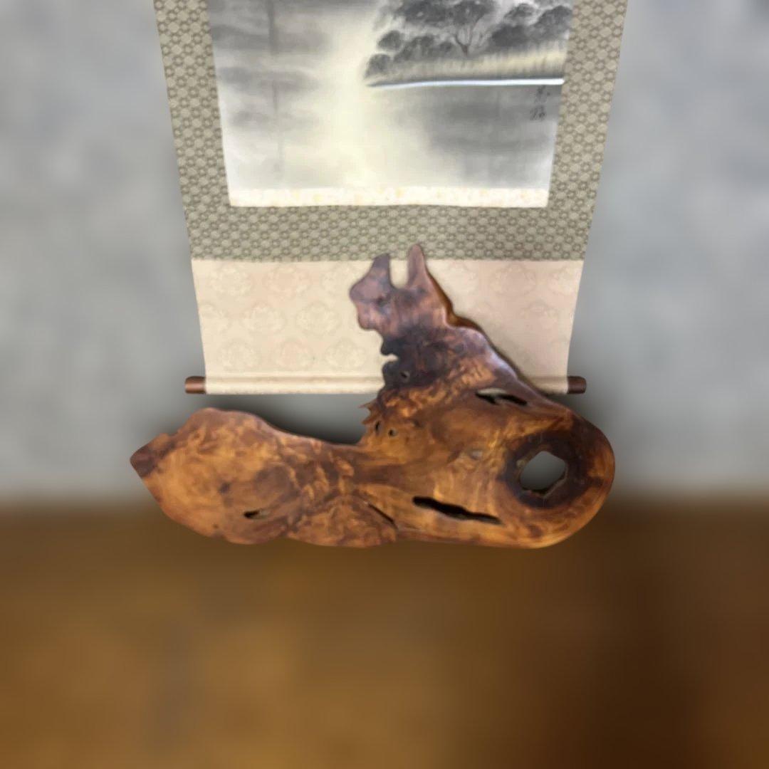 屋久杉　置物　インテリア　かけてる部分あり