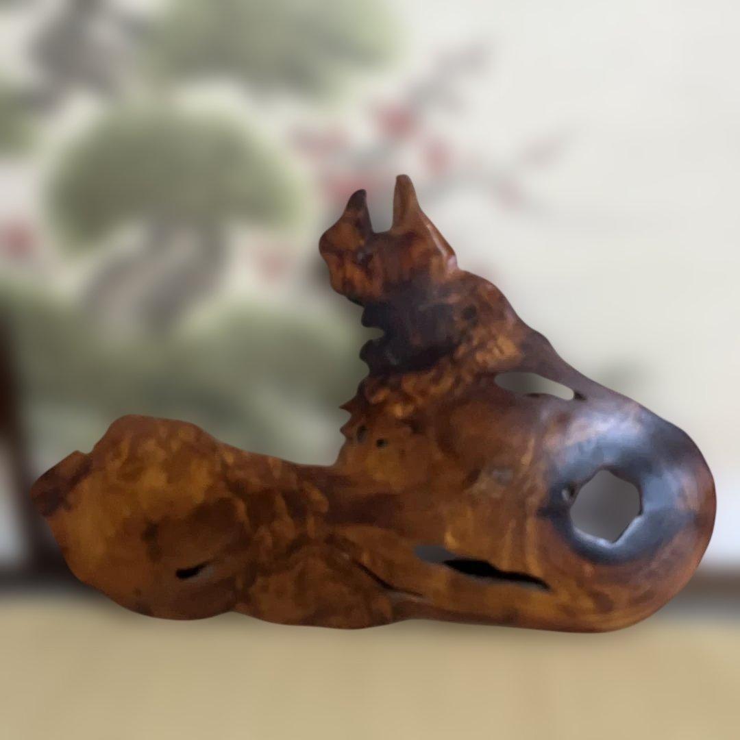 屋久杉　置物　インテリア　かけてる部分あり