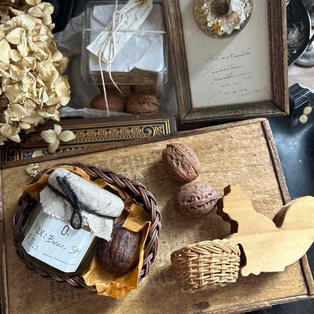 ソイ キャンドル くるみ ブローチ ミニかご セット