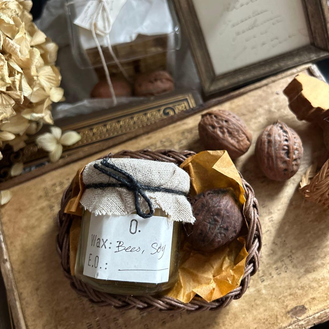 ソイ キャンドル くるみ ブローチ ミニかご セット