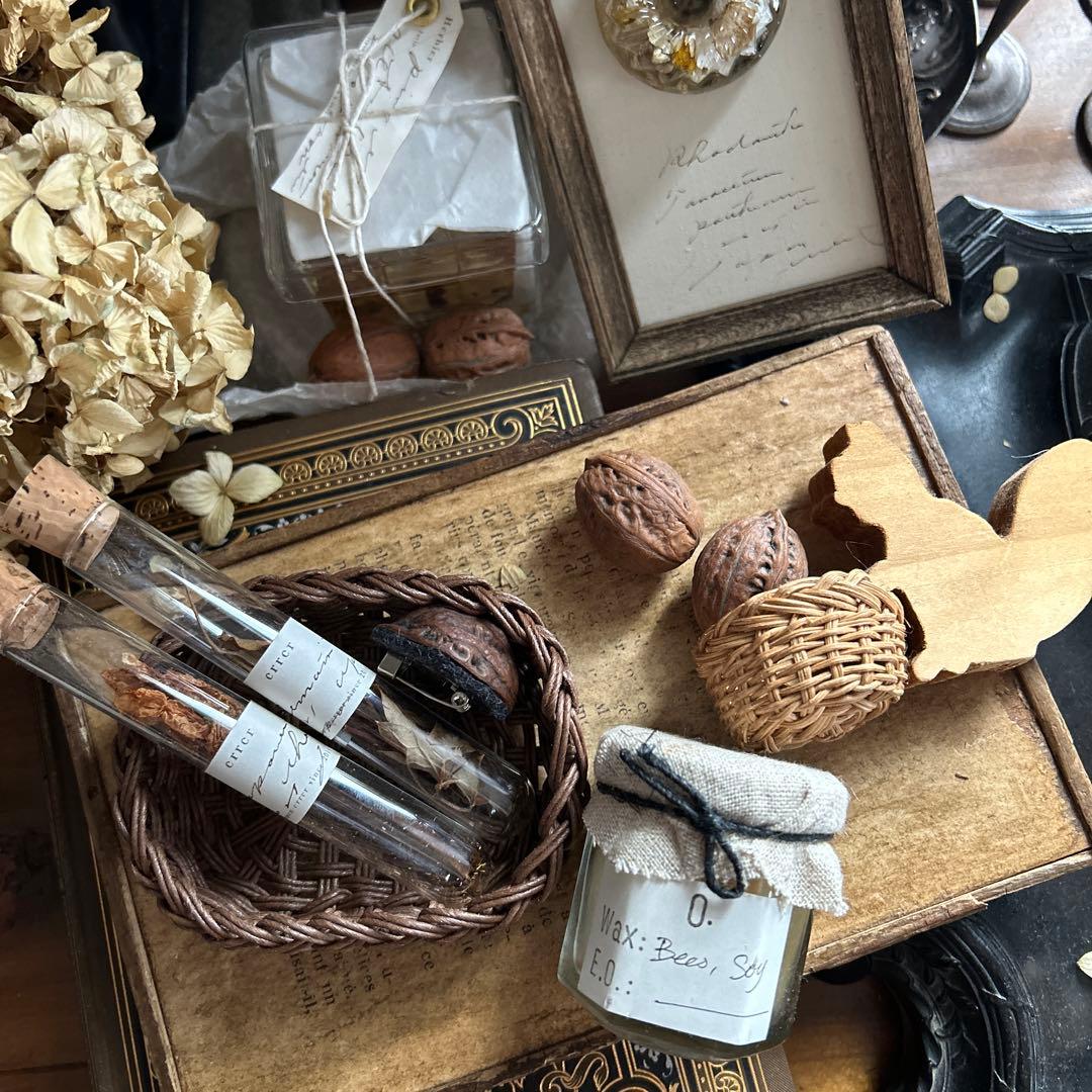 ソイ キャンドル くるみ ブローチ ミニかご セット