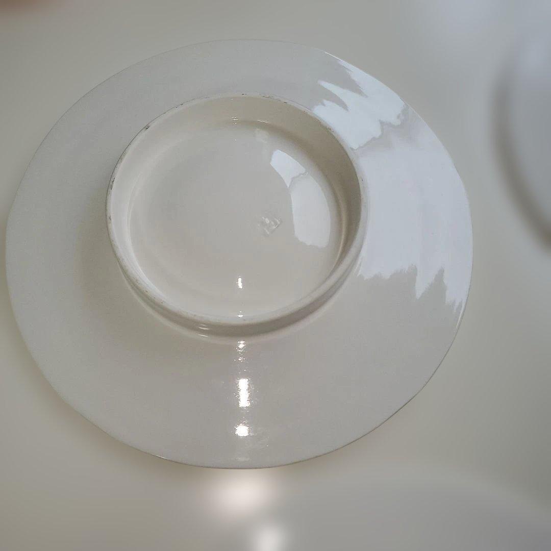 白地に黒ストライプの皿 6枚セット