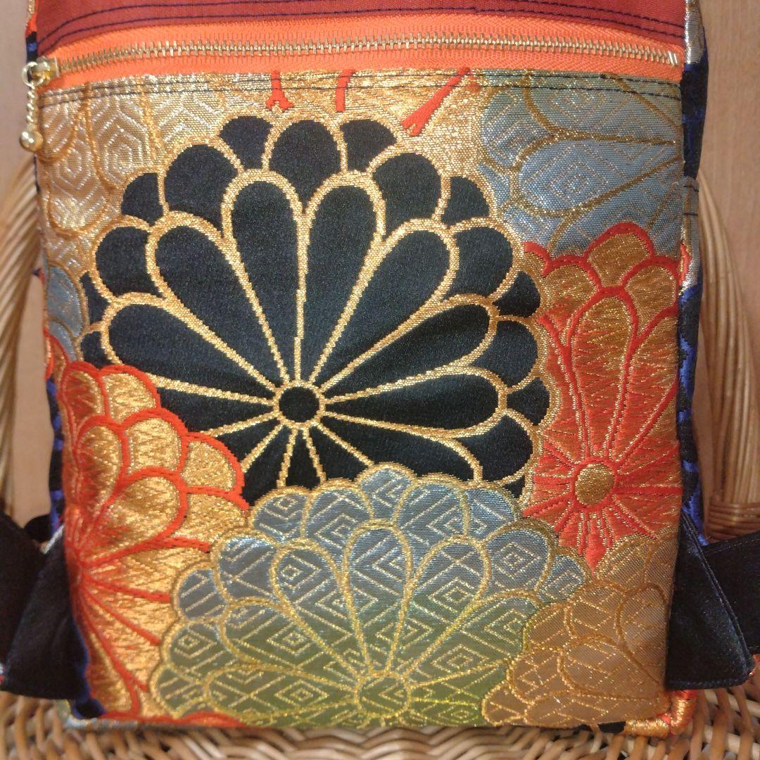 帯リメイク　ボディバッグc 着物メイク