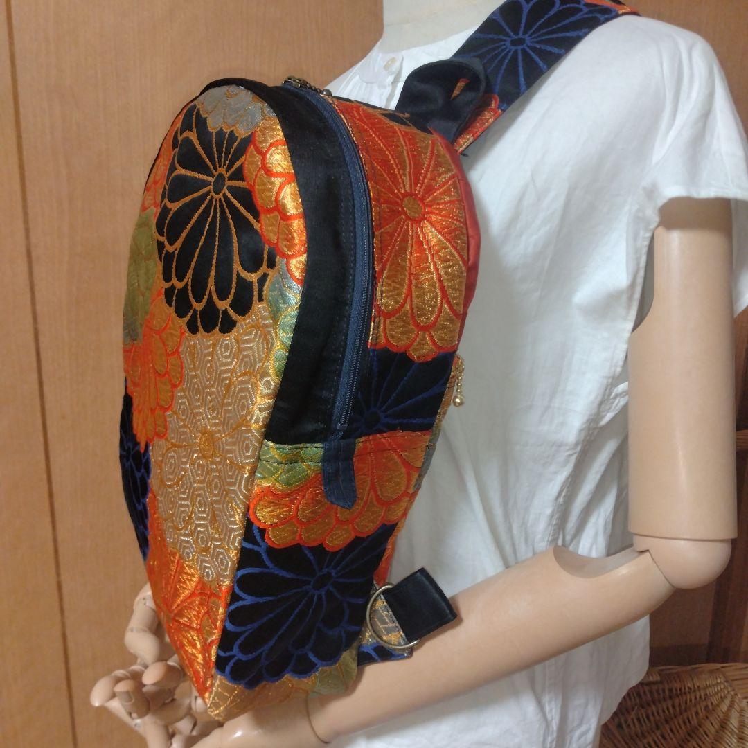 帯リメイク　ボディバッグc 着物メイク