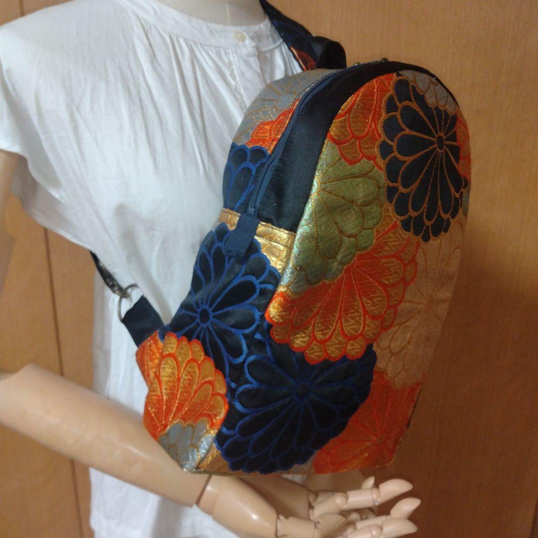 帯リメイク　ボディバッグc 着物メイク