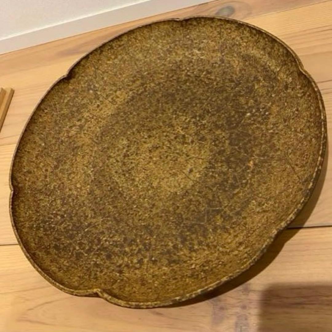 【未使用品】萩伊羅保線文字鉢　野坂康起造　共箱　布付き　山口県指定無形文化財