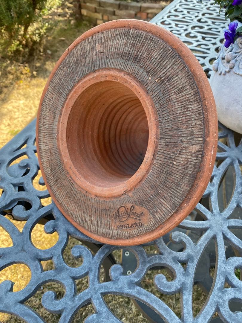 Whitchford 植木鉢 帽子型　直径約24cm イギリス製中古 修復有り