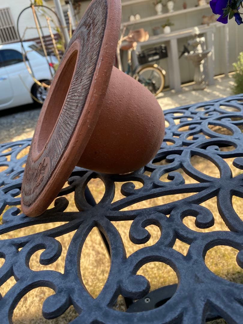 Whitchford 植木鉢 帽子型　直径約24cm イギリス製中古 修復有り