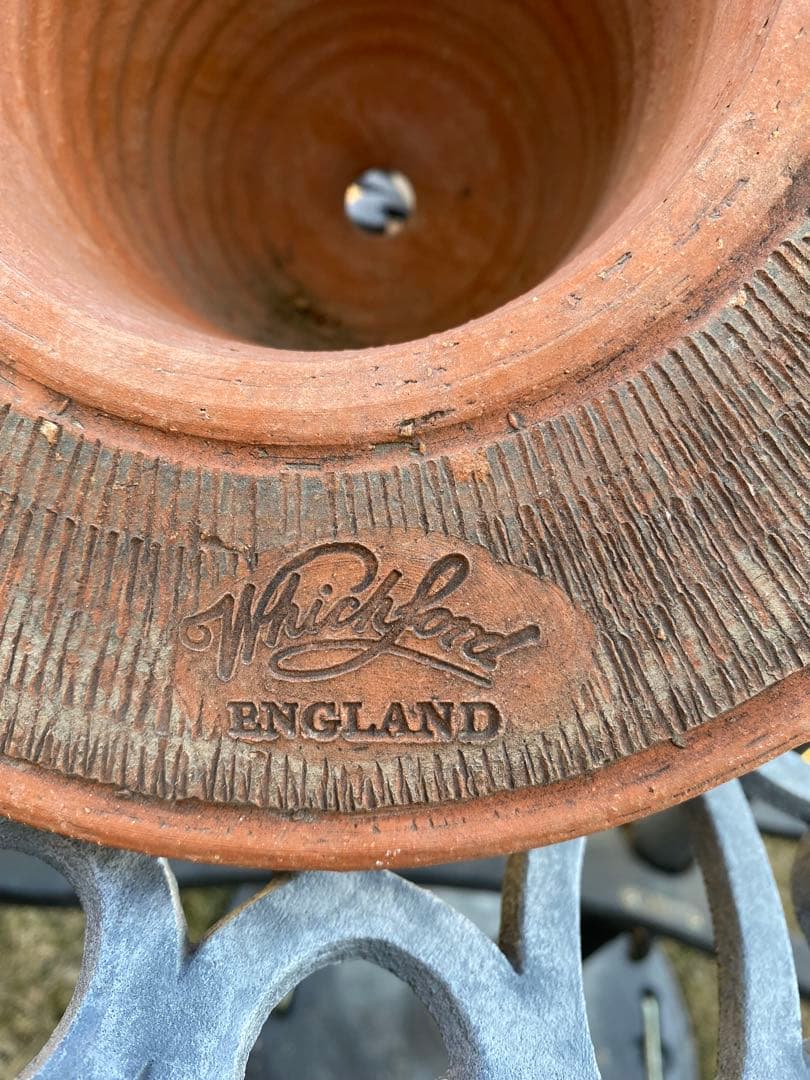 Whitchford 植木鉢 帽子型　直径約24cm イギリス製中古 修復有り