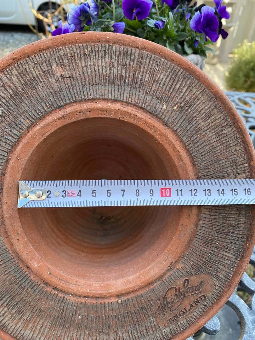 Whitchford 植木鉢 帽子型　直径約24cm イギリス製中古 修復有り