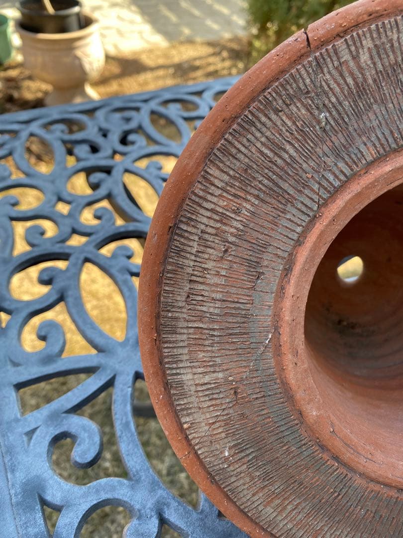 Whitchford 植木鉢 帽子型　直径約24cm イギリス製中古 修復有り