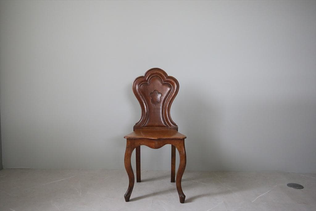 英国アンティーク木製ホールチェア/ダイニングイス椅子/飾り棚(83-281-1)