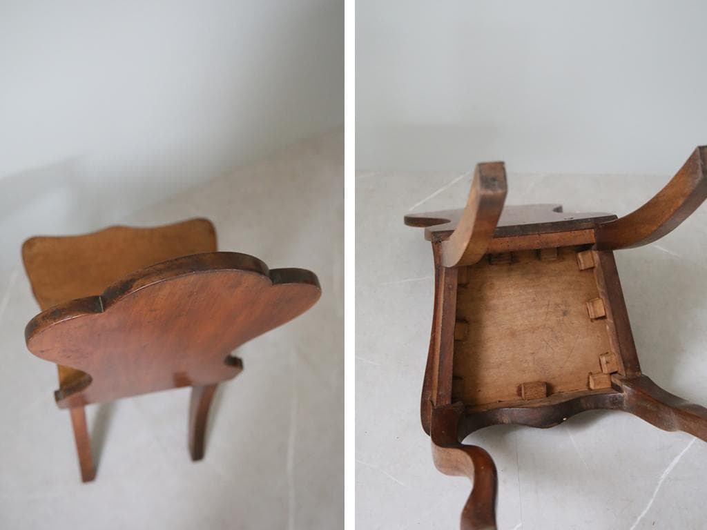 英国アンティーク木製ホールチェア/ダイニングイス椅子/飾り棚(83-281-1)