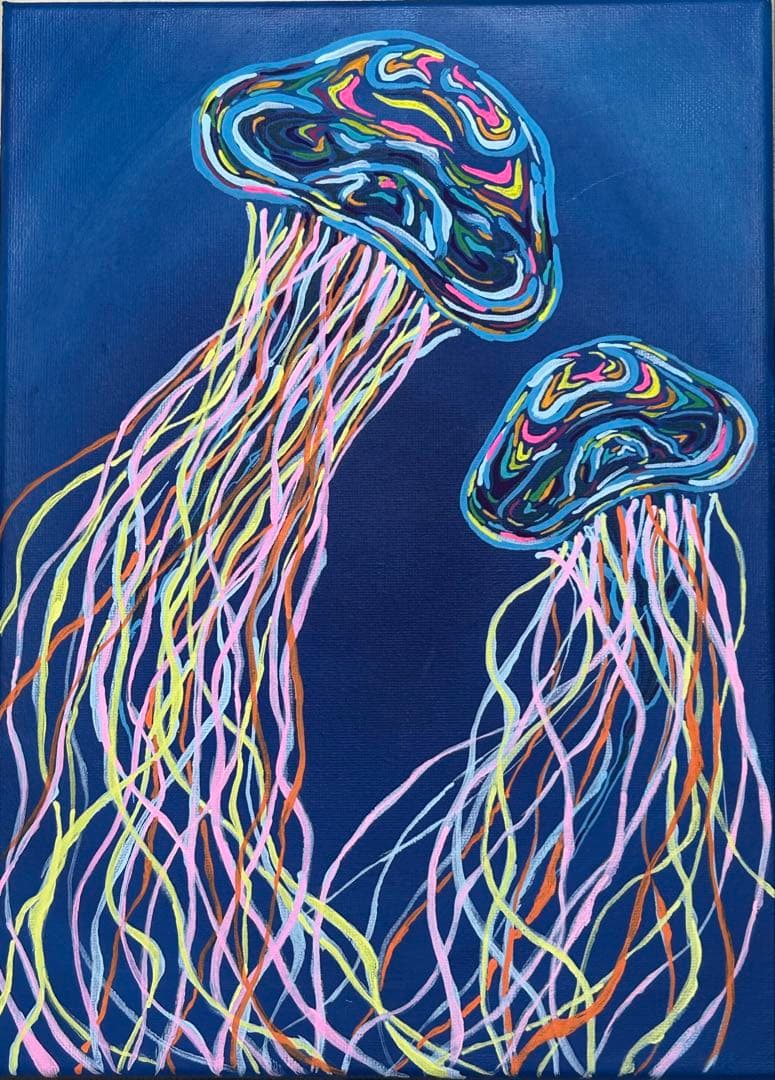 海月 | アクリルガッシュ・F4・原画・額なし