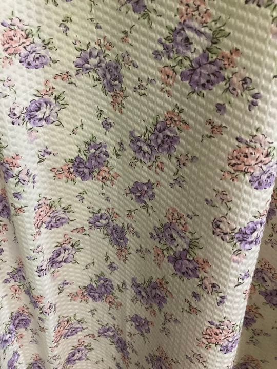 ハンドメイド★花柄コットン切り替えタックワンピース