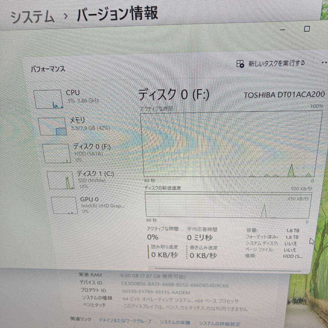 NVMeSSD+大容量2TB　NEC Core i5-8400 Win11Pro