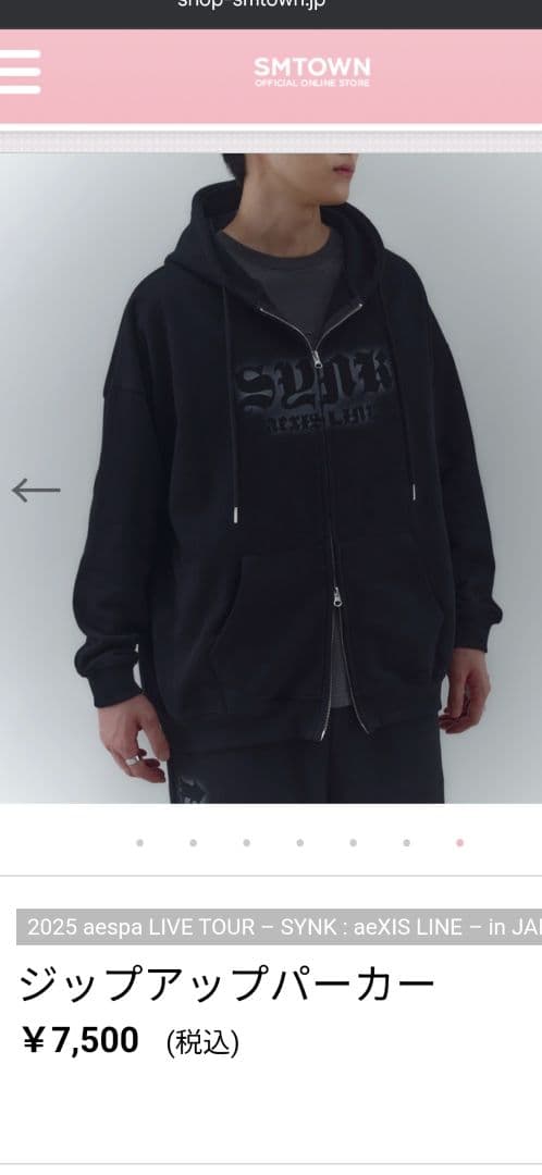 aespa SYNK aeXIS LINE ジップアップパーカー Lサイズ