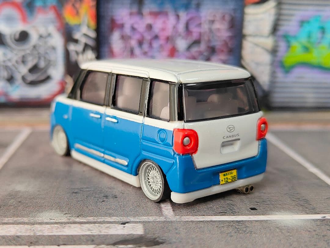 トミカ改造 ダイハツ ムーヴ キャンバス 全塗装☆深リムホットウィー