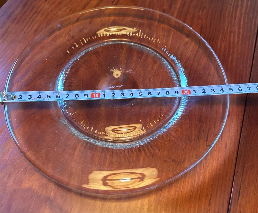 新品◆71 荒川尚也　笛吹きガラス　丸型大皿プレート　晴耕社ガラス工房