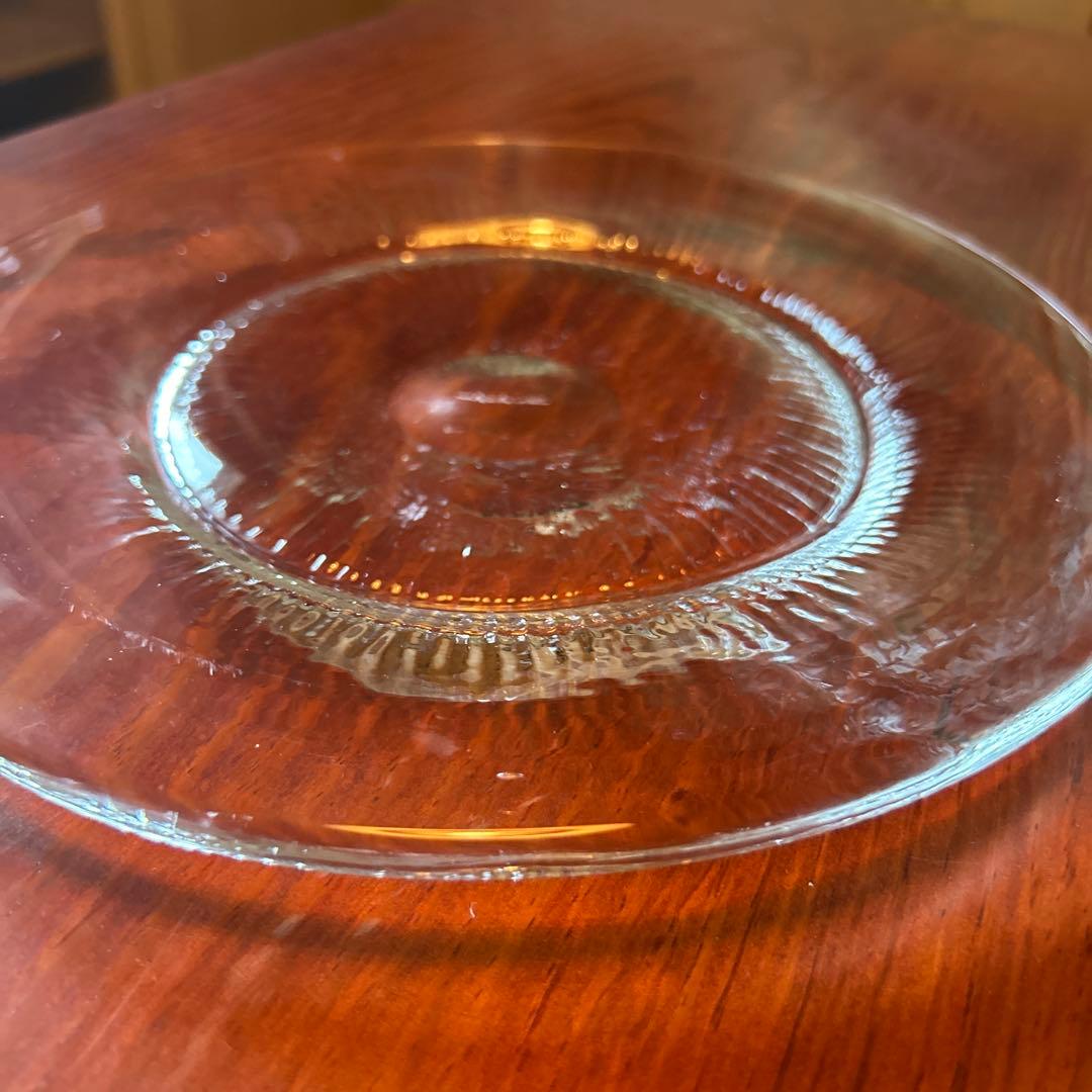 新品◆71 荒川尚也　笛吹きガラス　丸型大皿プレート　晴耕社ガラス工房