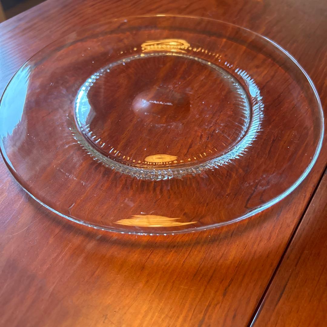 新品◆71 荒川尚也　笛吹きガラス　丸型大皿プレート　晴耕社ガラス工房