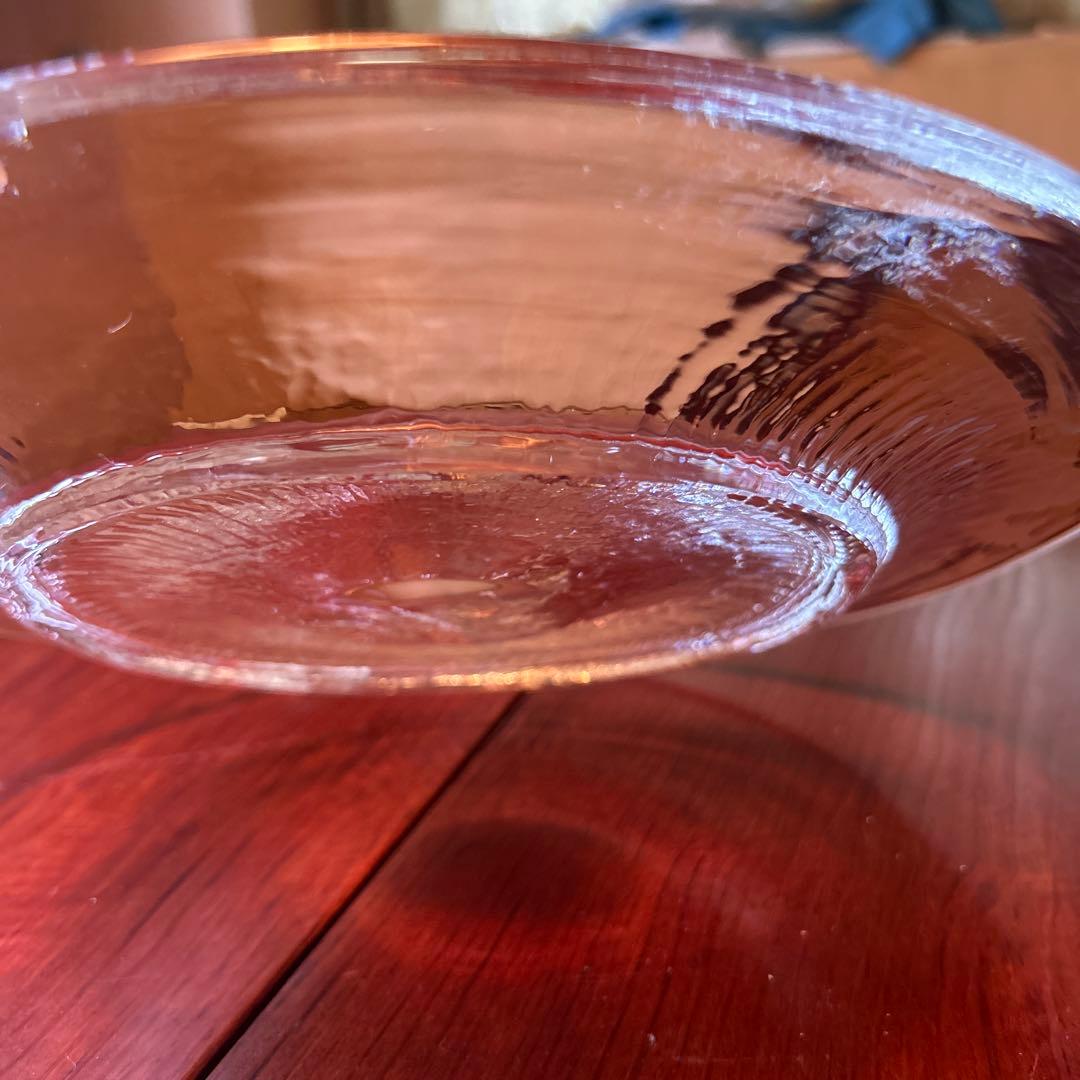 新品◆71 荒川尚也　笛吹きガラス　丸型大皿プレート　晴耕社ガラス工房