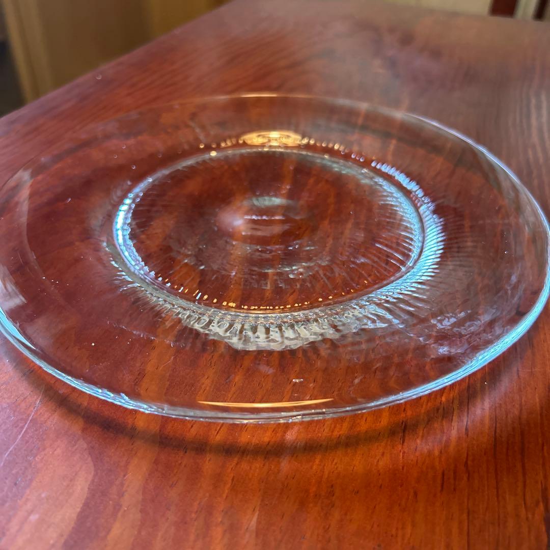 新品◆71 荒川尚也　笛吹きガラス　丸型大皿プレート　晴耕社ガラス工房