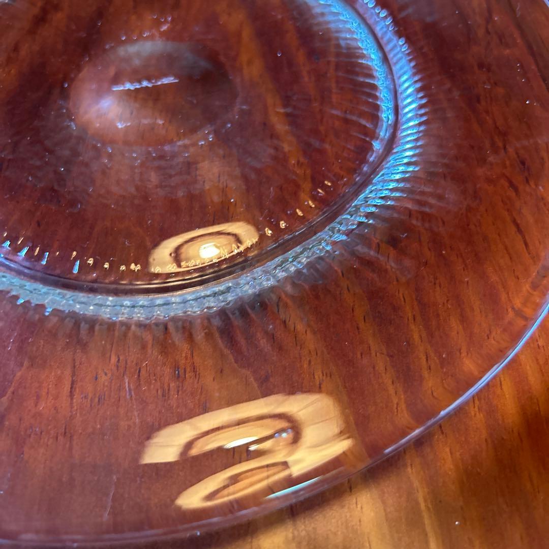 新品◆71 荒川尚也　笛吹きガラス　丸型大皿プレート　晴耕社ガラス工房