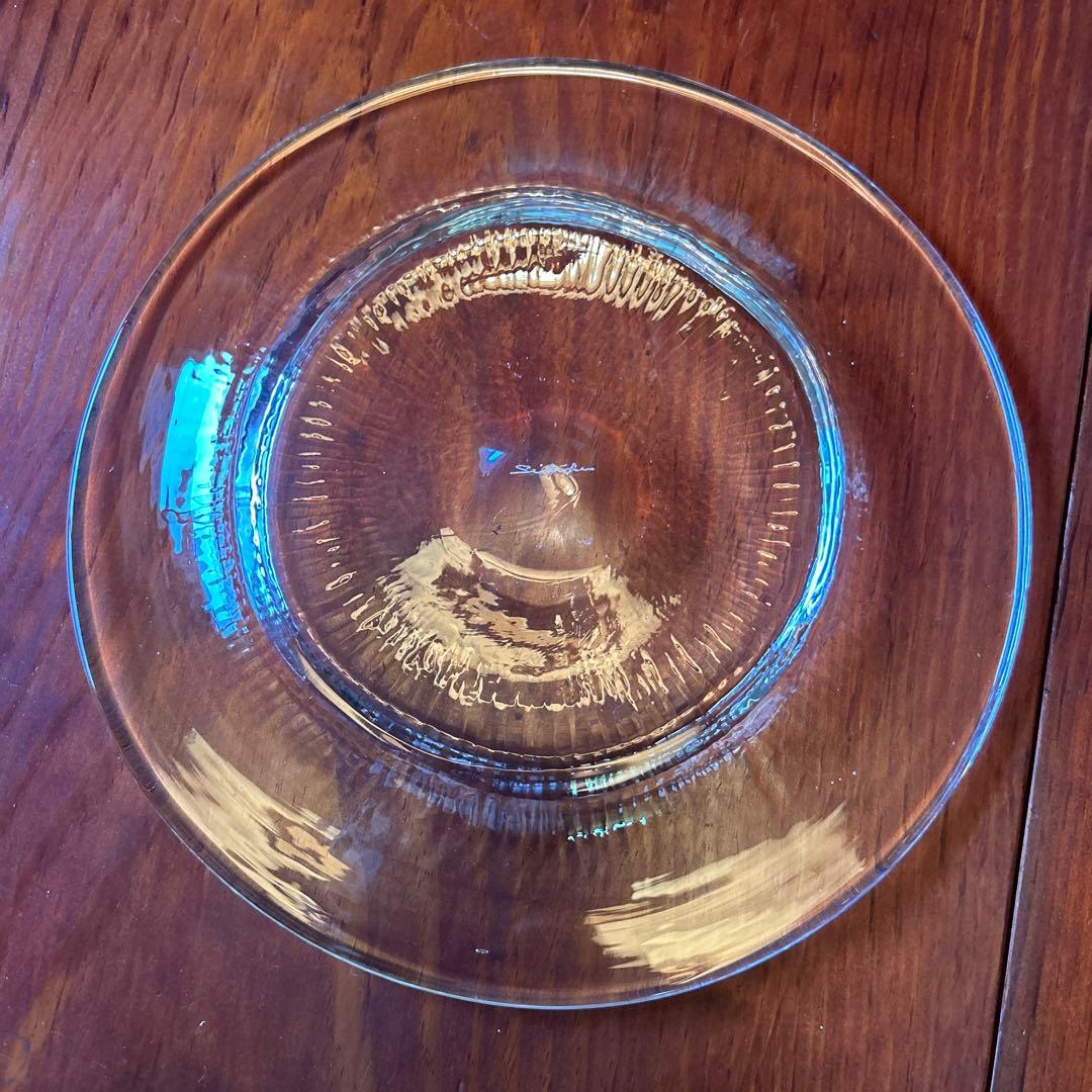 新品◆71 荒川尚也　笛吹きガラス　丸型大皿プレート　晴耕社ガラス工房