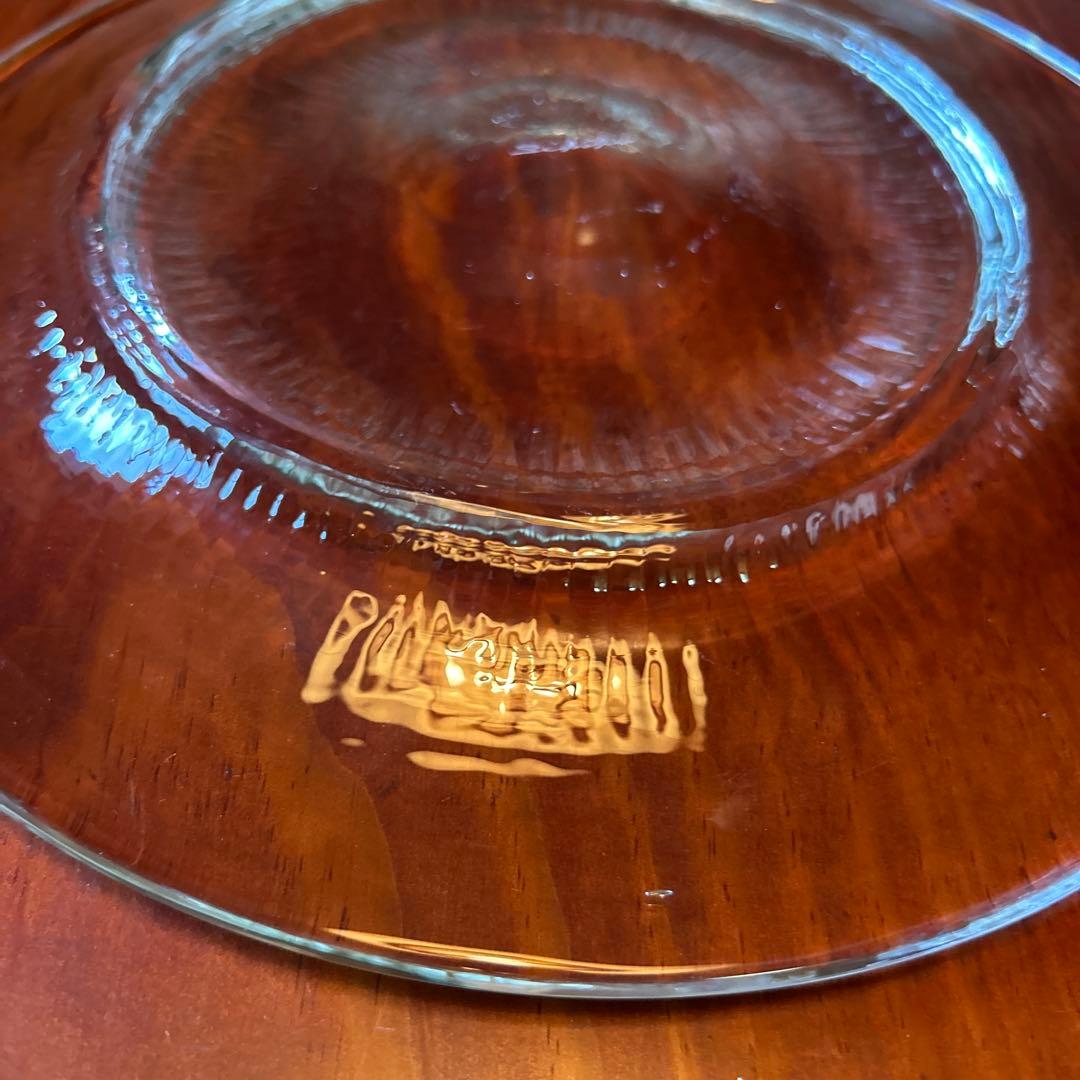 新品◆71 荒川尚也　笛吹きガラス　丸型大皿プレート　晴耕社ガラス工房