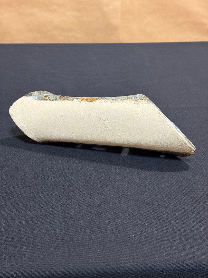 益子焼 香炉 青色 陶器　お香トレイ　陶芸家　作陶家 #き