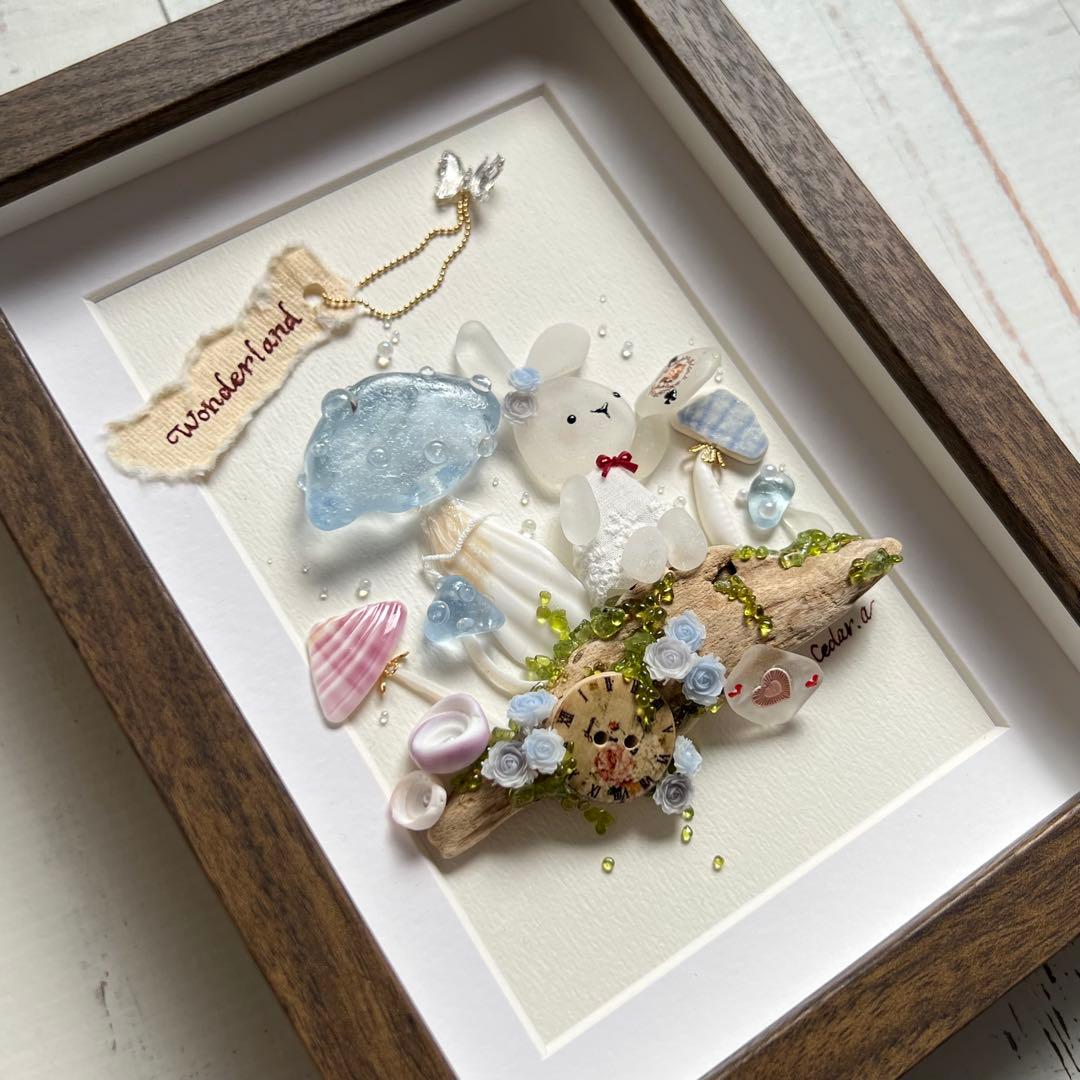 No.94 【不思議の国】レア シーグラスアート CedarAmber